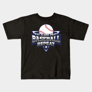 Eat Sleep Pray Baseball Repeat - Vintage Sports Kids T-Shirt